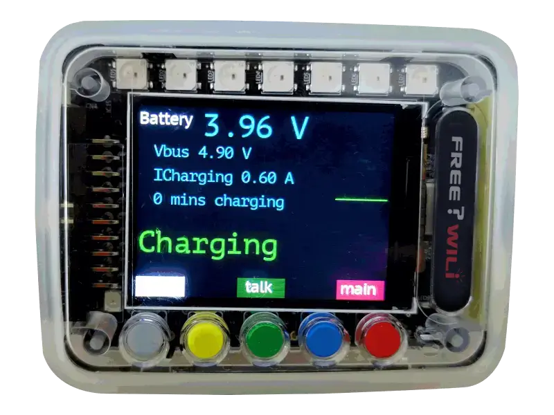 About App indicating battery charging.