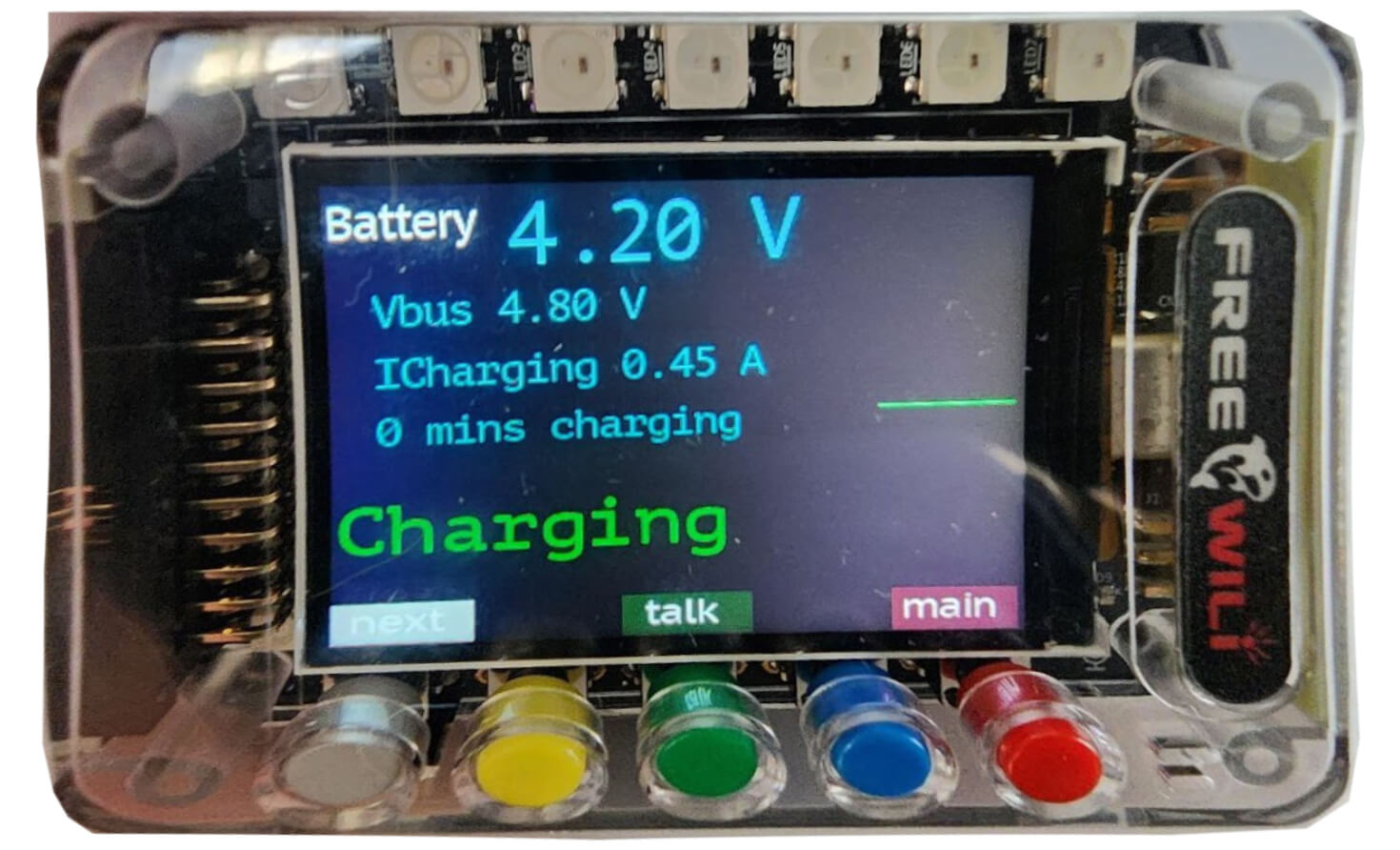 About App indicating battery charging.