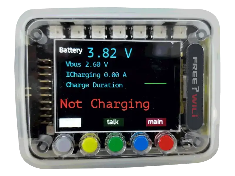 The about screen showing battery discharging