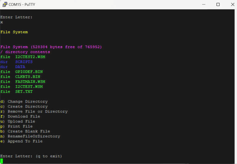 File System Menu