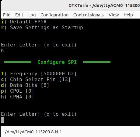 SPI has 5 settings